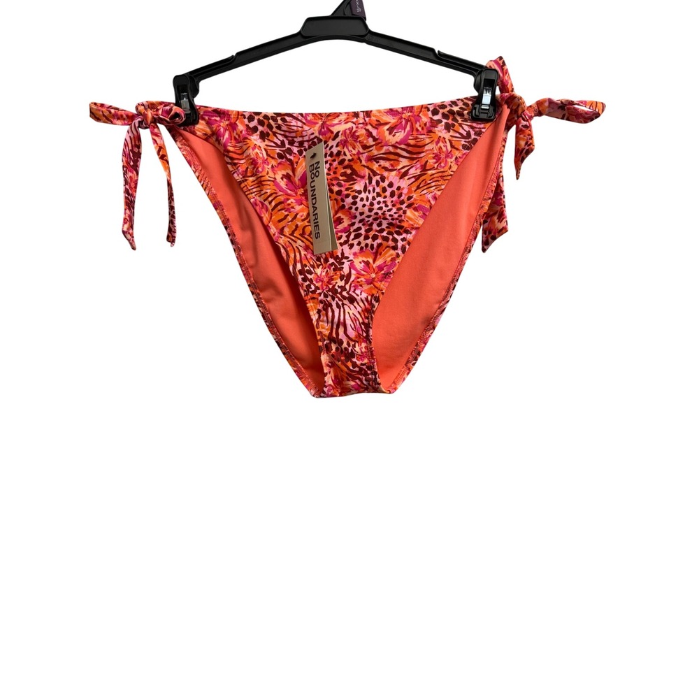 No Boundaries Extra Cheeky High Leg Bikini Bottom Coral Cluster Cheetah XXL 20